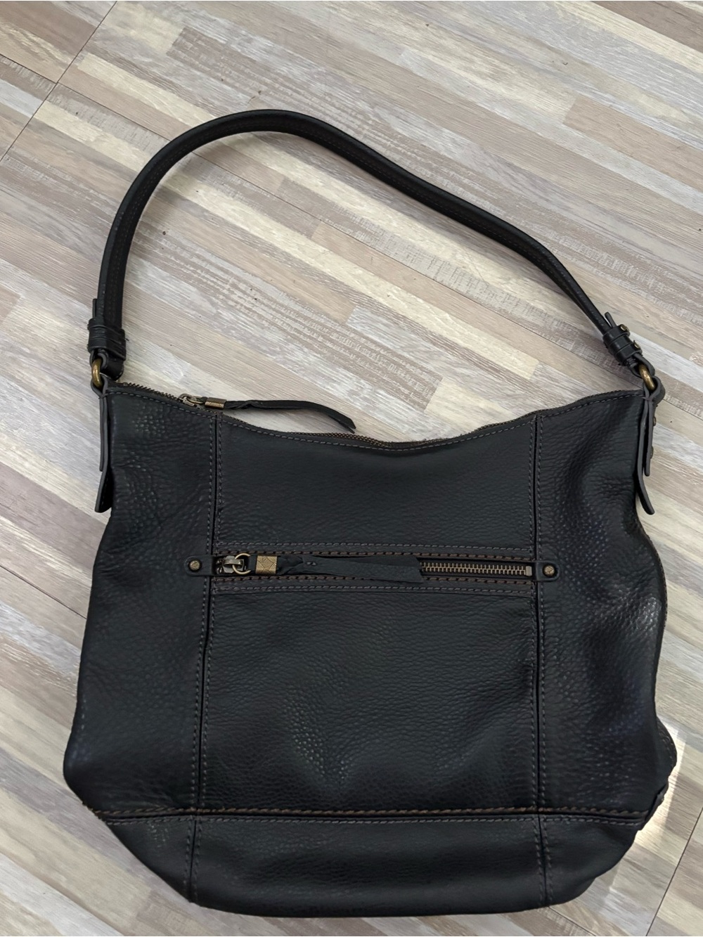 The Sak Black Pebbled Leather Shoulder Bag